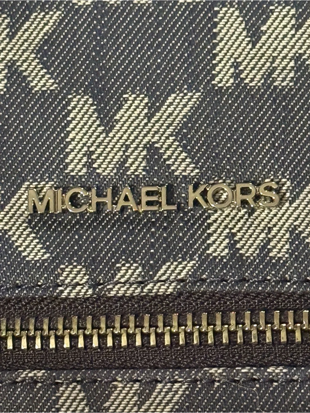 Michael Kors Rhea Medium Logo Jacquard Denim - Blue MK Monogram Mini Backpack
